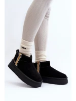 Śniegowce Na Platformie Ze Wzorem Czarne Udra