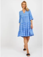 Dámske šaty D73771M30214F modré - FPrice Dámske šaty D73771M30214F modré - FPrice