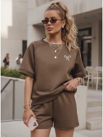 Dámsky letný set s motýľom z mäkkej viskózy v hnedej farbe FashionStreet AY1188