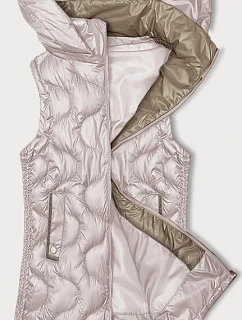 Dámske prešívané šaty bez rukávov S'West pearl pink (B8337-51)