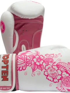 Boxerské rukavice TOP TEN "Ultimate Woman" 10 oz bielo-ružové