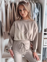 Dámska oversize mikina butterscotch ELEGRA mocha FashionStreet RY2796 Dámska oversize mikina butterscotch ELEGRA mocha FashionStreet RY2796