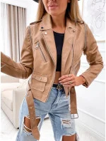 Svetlo hnedá bunda ramoneska - vesta z eko kože (FL202050)