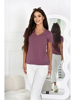 Dámske tričko s krátkym rukávom Serek brown - Off Pink