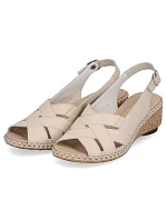 Pohodlné kožené sandále Rieker W RKR682 beige Pohodlné kožené sandále Rieker W RKR682 beige