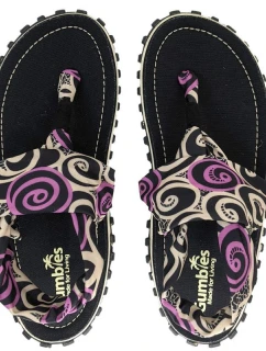 Gumbies - dámske žabky Slingback - BLACK SWIRLS