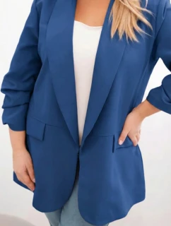 Dámska elegantná plus size bunda dark navy