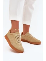 Zamszowe Sneakersy Damskie Big Star RR274849 HI-POLY SYSTEM Beżowe