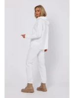 M761 Mikina s kapucňou na zips a klokaním vreckom - farba ecru M761 Mikina s kapucňou na zips a klokaním vreckom - farba ecru