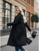 Dámsky prechodný oversize kabát čierny FashionStreet NY0764z