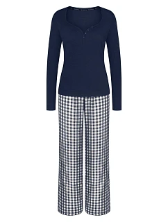 Dámske pyžamo Elevated Sets PK LSL 01 Blue modré – TRIUMPH