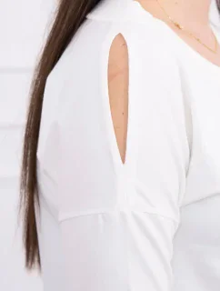 Rukoväť sa šaty s potlačou vo farbe ecru