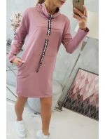 Šaty s kravatou tmavo ružové