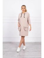 Béžové šaty s kapucňou Béžové šaty s kapucňou