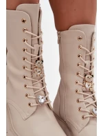 Dámské workery s přezkami Medvídek Srdce Béžové Iravine