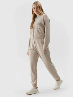 Dámska mikina s kapucňou na zips 4F - hnedá