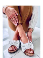 Dámske ponožky AE126Biele s hnedou - Inello