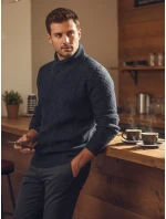 Pánsky čierny sveter FashionStreet WX2253