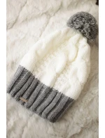 Paris fleecová čiapka K212 biela+sivá