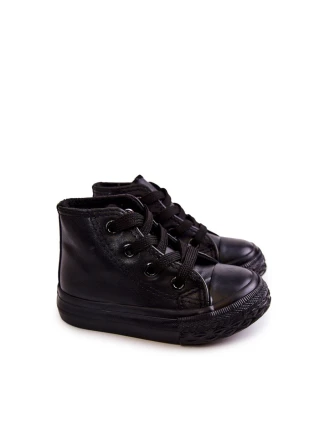 Detské kožené vysoké tenisky Black Marney