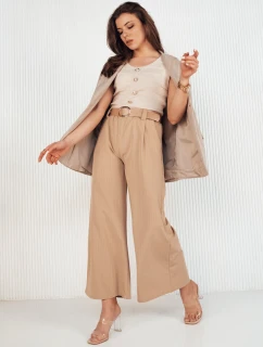 Dámske nohavice so širokými nohavicami ALZUR beige FashionStreet UY1897