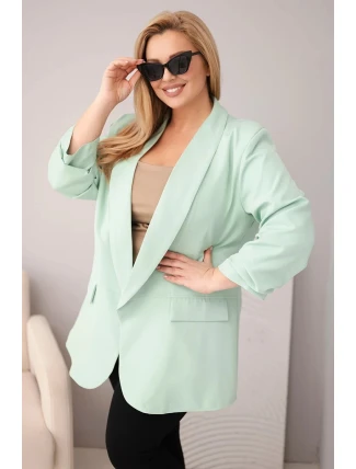 Dámska plus size elegantná bunda mätová