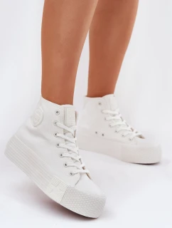 Trampki Damskie Na Platformie Big Star RR274743 Białe