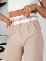 Dámske nohavice so širokými nohavicami GINZOM beige FashionStreet UY1900