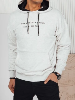 FashionStreet pánska svetlosivá mikina s potlačou BX5724