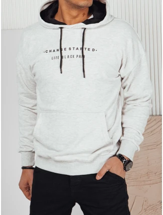 FashionStreet pánska svetlosivá mikina s potlačou BX5724