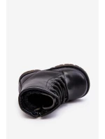 Dziecięce Botki Skórzane Z Suwakiem Czarne Omua