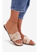 Dámské ploché sandály s řemínky Eko semišové světle béžové Florane