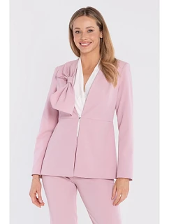 S432 Elegantné sako s ozdobnou mašľou - lila