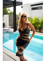 Dámske sexy šaty V-10879 Black - Axami