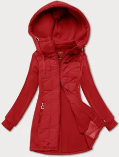 Tmavo červená (AMG-165) dámska mikina na zips LHD