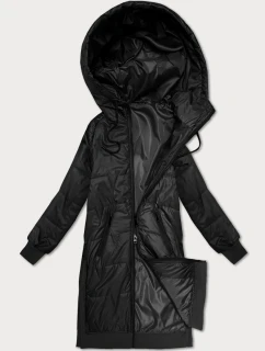 Rovná bunda s ozdobným prešívaním S'West black (B8393-1)
