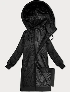 Rovná bunda s ozdobným prešívaním S'West black (B8393-1)