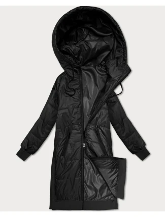 Rovná bunda s ozdobným prešívaním S'West black (B8393-1) Rovná bunda s ozdobným prešívaním S'West black (B8393-1)
