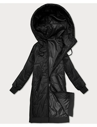 Rovná bunda s ozdobným prešívaním S'West black (B8393-1) Rovná bunda s ozdobným prešívaním S'West black (B8393-1)