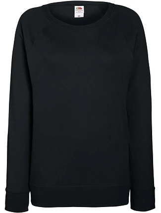 Fruit of the Loom Lady-Fit LW Raglan Sweat Dámska mikina s raglánovými rukávmi 16.2146 čierna Fruit of the Loom Lady-Fit LW Raglan Sweat Dámska mikina s raglánovými rukávmi 16.2146 čierna
