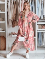 Jedna veľkosť maxi kvetinových šiat LILOVIE pink FashionStreet EY2572