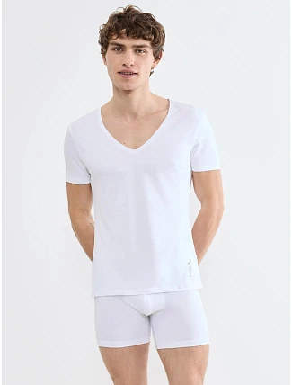 Pánske tričko SLG Base V Neck Shirt, biele – White – SLOGGI Pánske tričko SLG Base V Neck Shirt, biele – White – SLOGGI