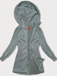 Šedozelená dlhá dámska mikina (AMG-321A)