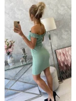 Španielske šaty s volánikmi tmavo mätové Španielske šaty s volánikmi tmavo mätové