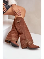 Hnedé topánky Iveliri na podpätku