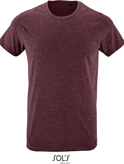 SOL'S Regent Fit Pánske tričko „Slim Fit“ 25.0553 melírované v odtieni oxblood