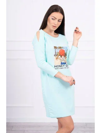 Šaty s mätovou potlačou Honey girl
