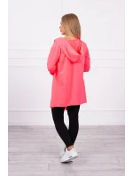 Voľná bunda s kapucňou ružová neónová Voľná bunda s kapucňou ružová neónová