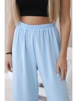 Nohavice so širokými nohavicami modré