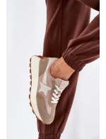 Zamszowe Buty Sportowe Damskie Na Platformie Vinceza 66720 Beżowe